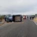 Circulación cerrada por volcadura en tramo carretero Mante-Llera de la Carretera Federal 85