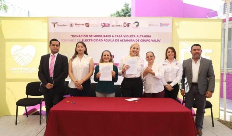 Instituto de las mujeres recibe donación para equipar nueva casa violeta en Altamira