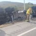 Circulación cerrada por voladura y derrame de combustible