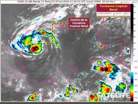 «Beryl» toma rumbo al noroeste del Golfo de México.