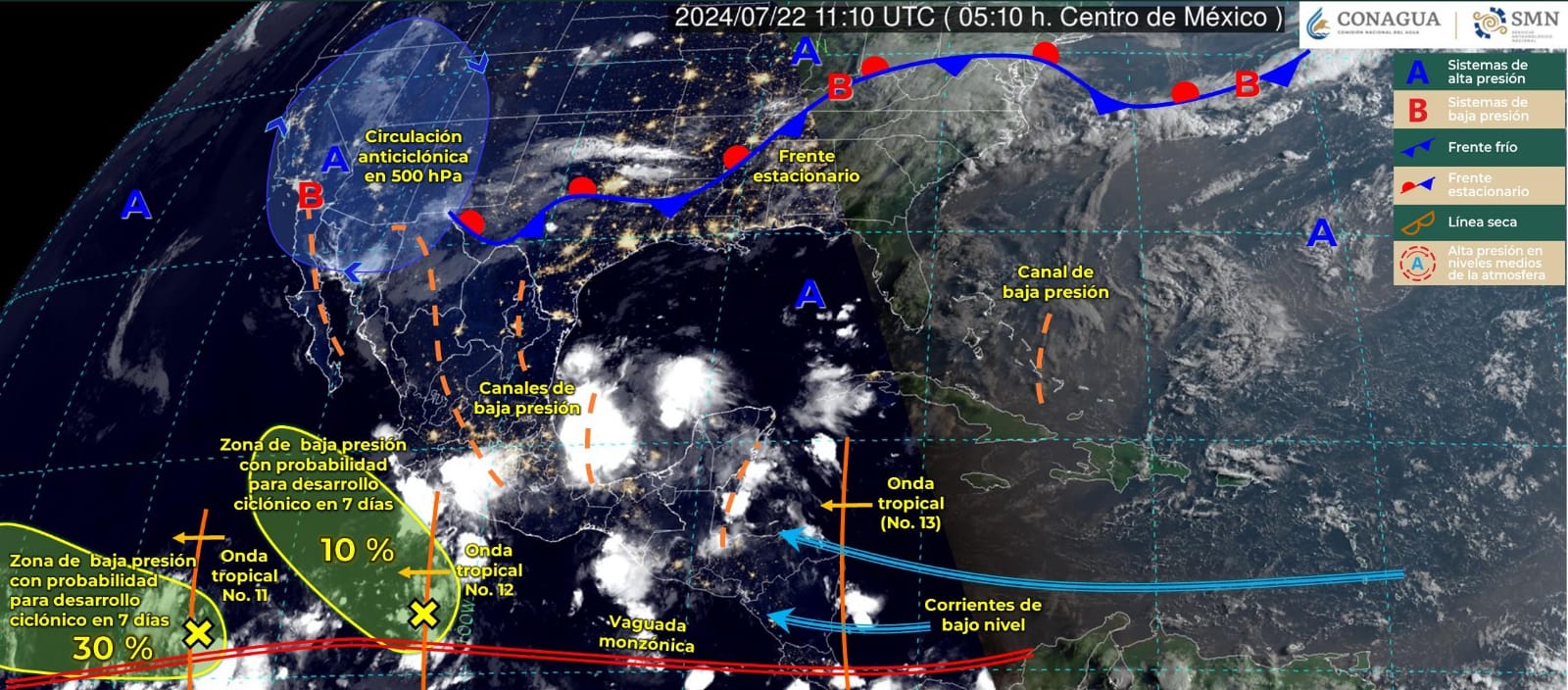 Lluvias y chubascos para la frontera y sur de Tamaulipas