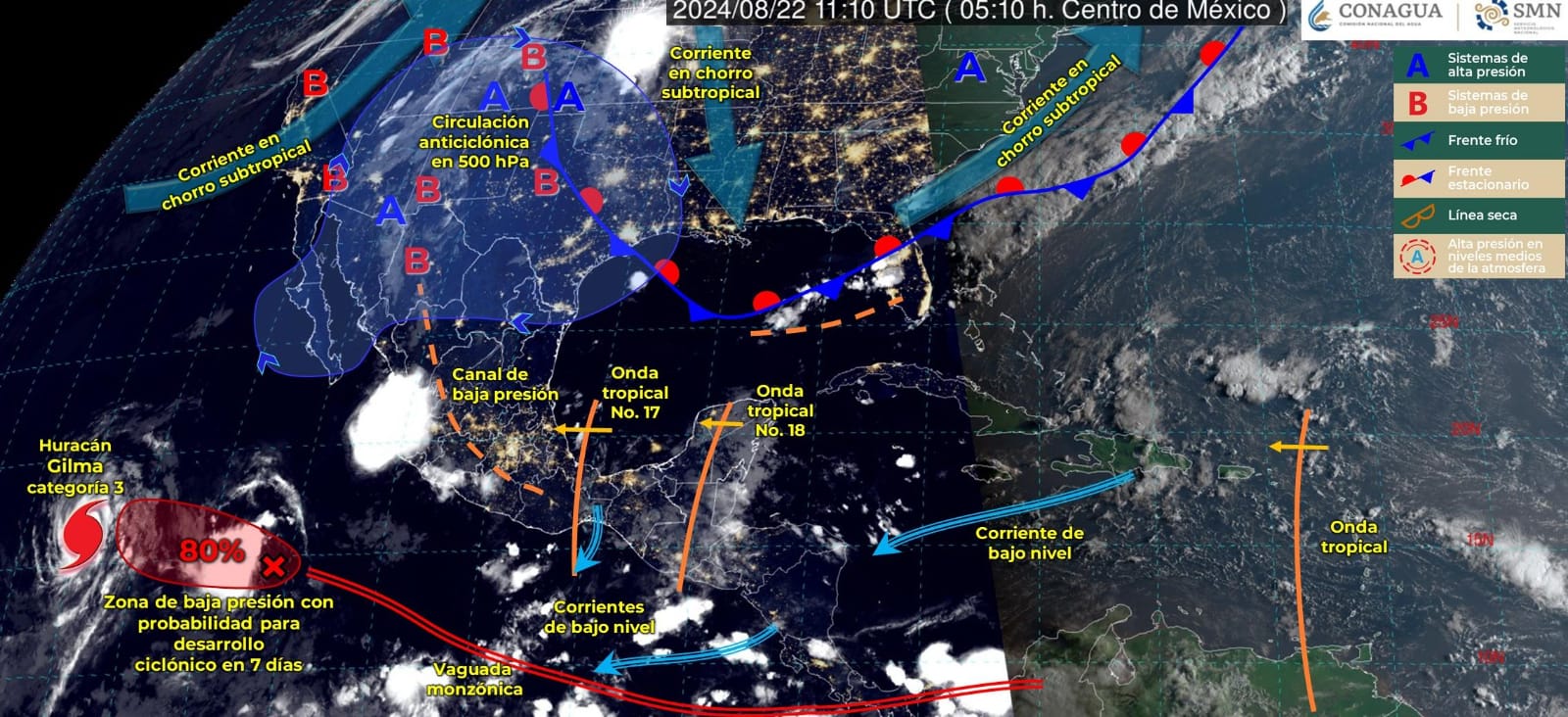 Lluvias puntuales fuertes para Tamaulipas