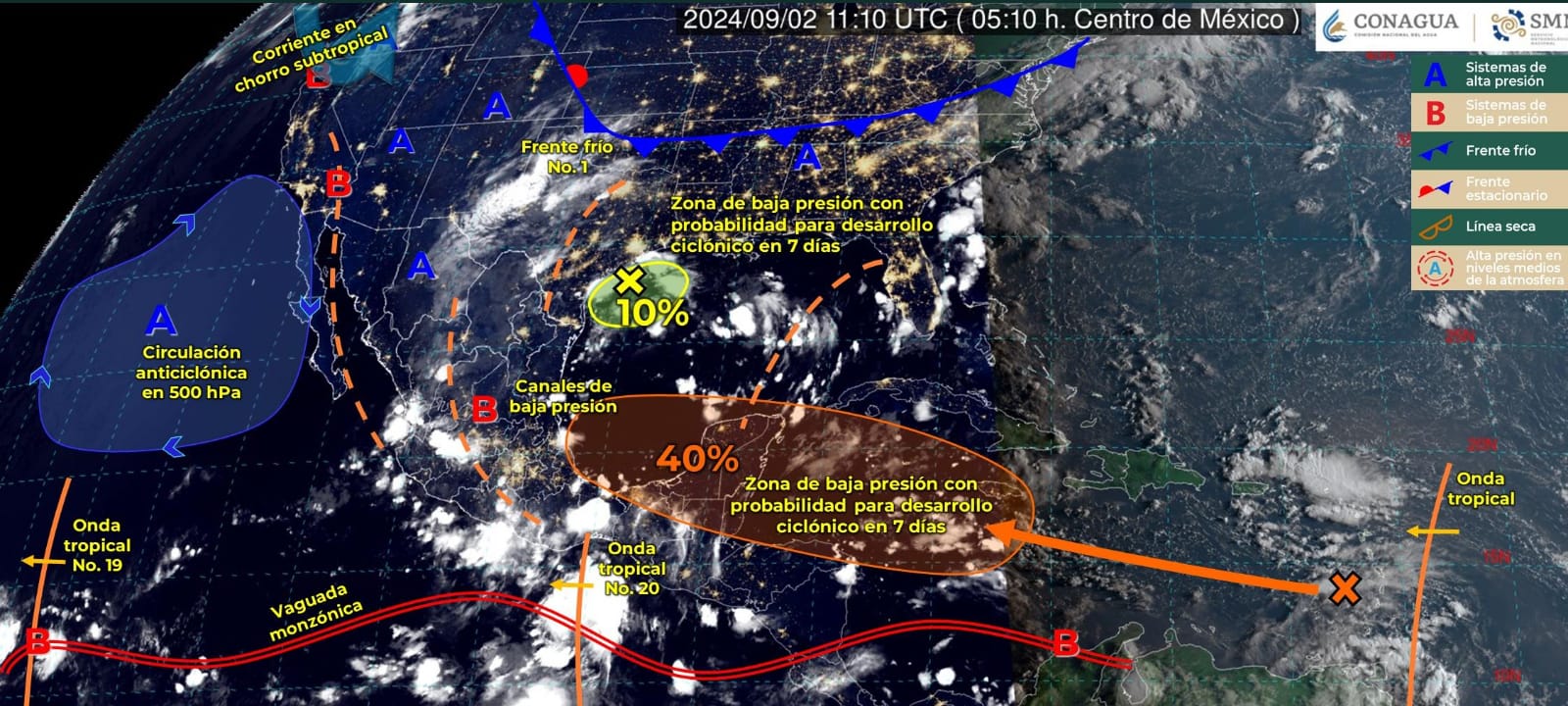 Lluvias muy fuertes con puntuales intensas en Tamaulipas