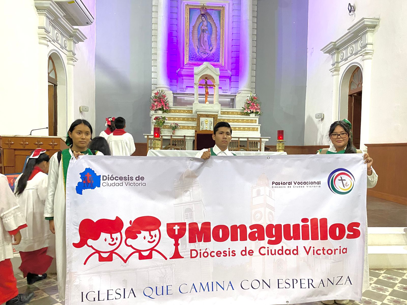 Monaguillos Diócesis de Victoria inician las peregrinaciones al Santuario de nuestra señora de Guadalupe