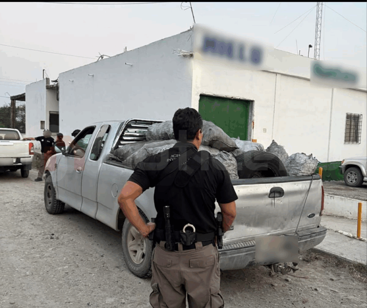 FGR asegura 14 toneladas de carbon vegetal durante cateo en Tamaulipas