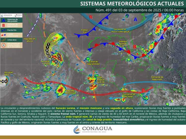 Prevén lluvias y tormentas eléctricas este martes en Tamaulipas