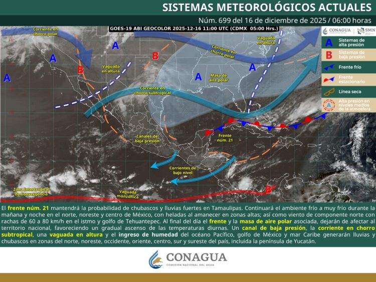 Pronostican lluvias y clima variable en Tamaulipas