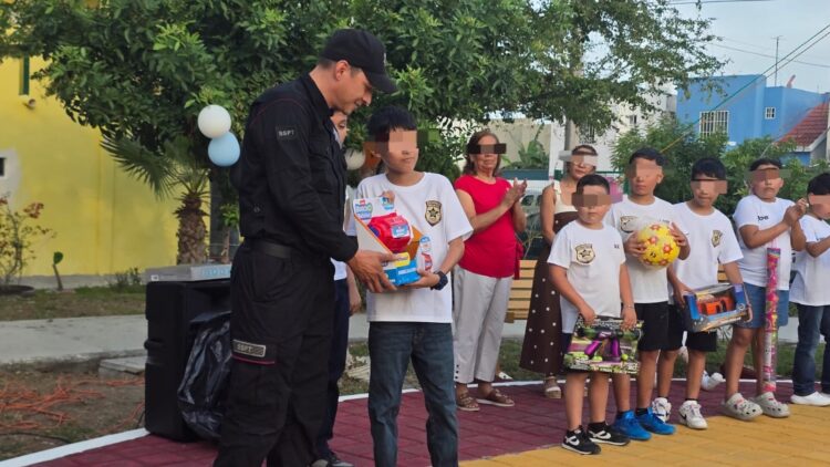 Guardia Estatal entrega juguetes y celebra a niños y niñas de Matamoros