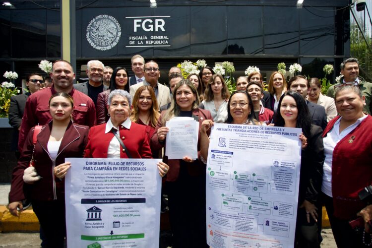 Morena Nuevo León presenta denuncia ante la FGR contra Samuel García y Mariana Rodríguez