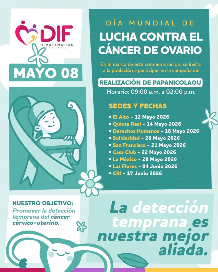 DIF Matamoros invita a la comunidad femenina a sumarse a la Campaña de detección y prevención de cáncer de ovario