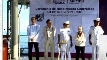 Tamaulipas fortalece arrecifes artificiales con hundimiento del exbuque “Onjuku”