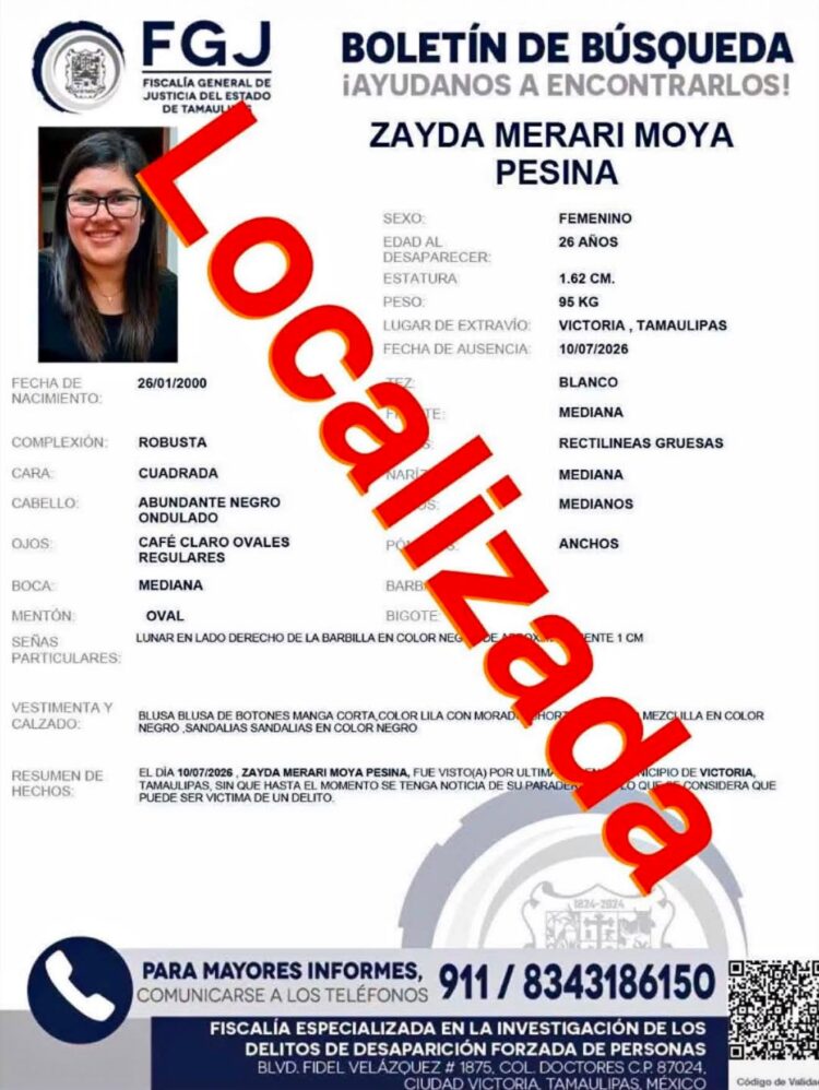 Localizan a Merari Moya