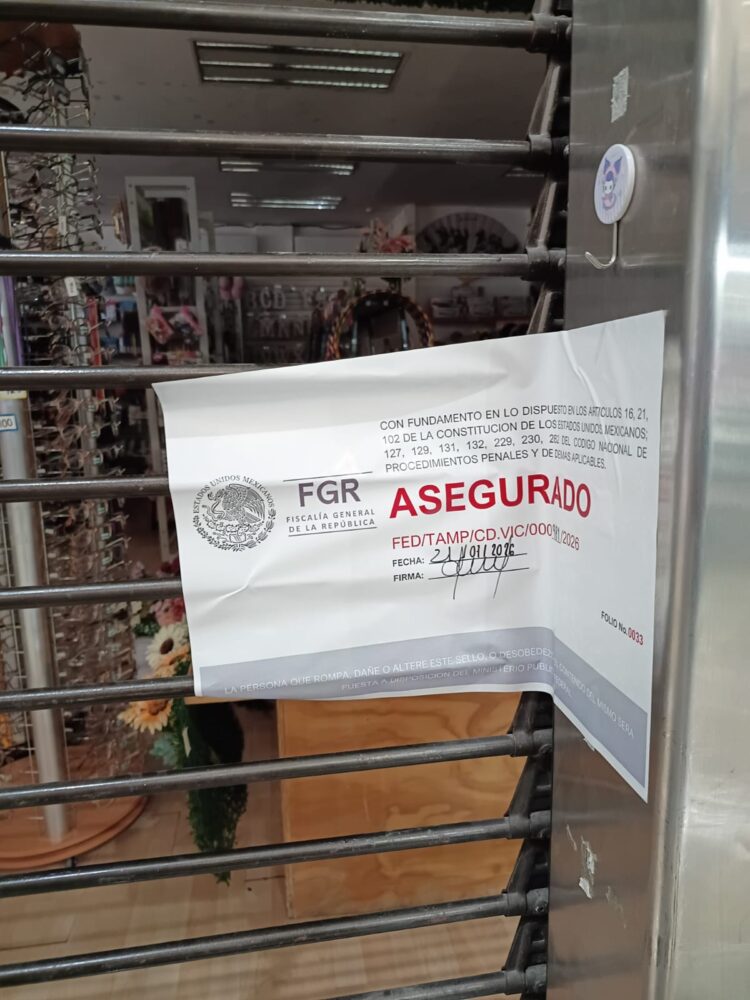 Operativo federal en Ciudad Victoria deja dos locales asegurados en Plaza Campestre