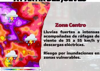 Prevén periodo de lluvias intensas en Tamaulipas durante la primera semana de octubre