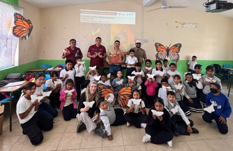 Fortalecen educación ambiental para proteger la ruta migratoria de la mariposa monarca en Tamaulipas