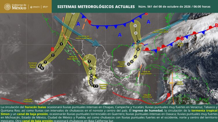 Huracán Isaias generará lluvias muy fuertes en la costa de Tamaulipas