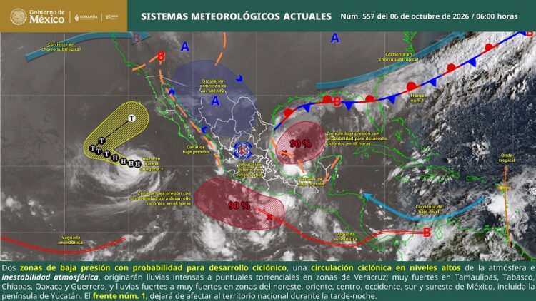 Prevén lluvias muy fuertes e intensas para Tamaulipas